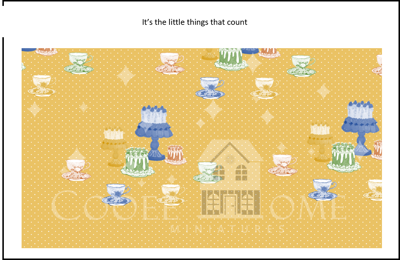 Dollhouse Wallpaper Teatime - shop the range of colours for instant download
