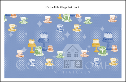Dollhouse Wallpaper Teatime - shop the range of colours for instant download