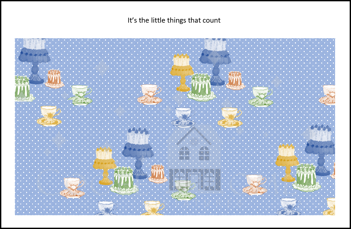Dollhouse Wallpaper Teatime - shop the range of colours for instant download