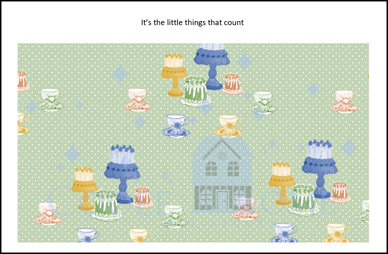 Dollhouse Wallpaper Teatime - shop the range of colours for instant download