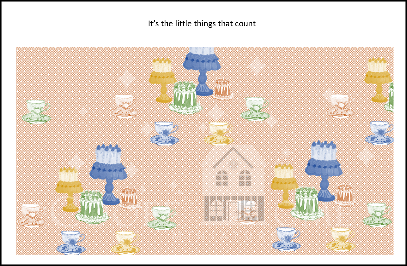 Dollhouse Wallpaper Teatime - shop the range of colours for instant download