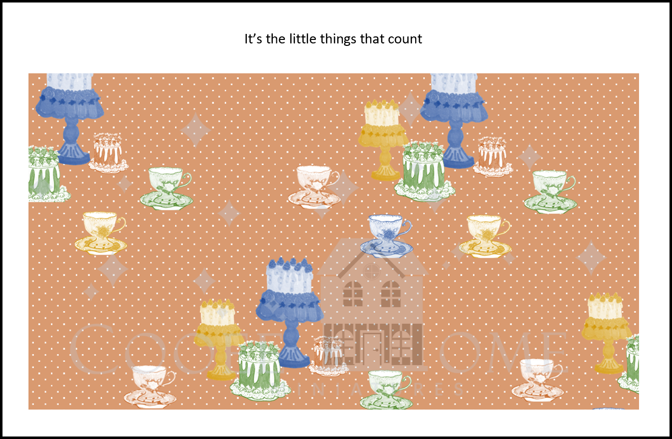 Dollhouse Wallpaper Teatime - shop the range of colours for instant download
