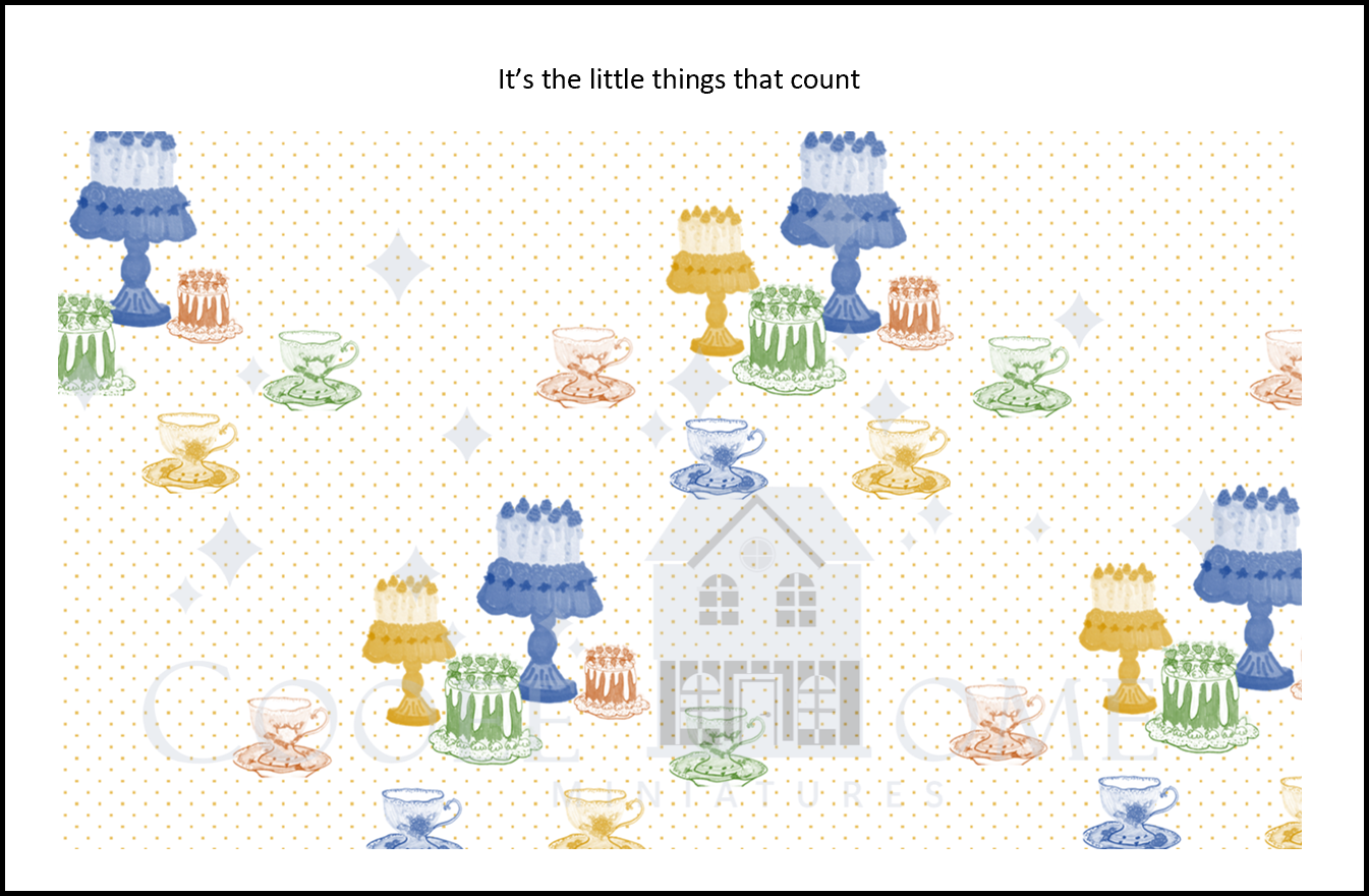 Dollhouse Wallpaper Teatime - shop the range of colours for instant download