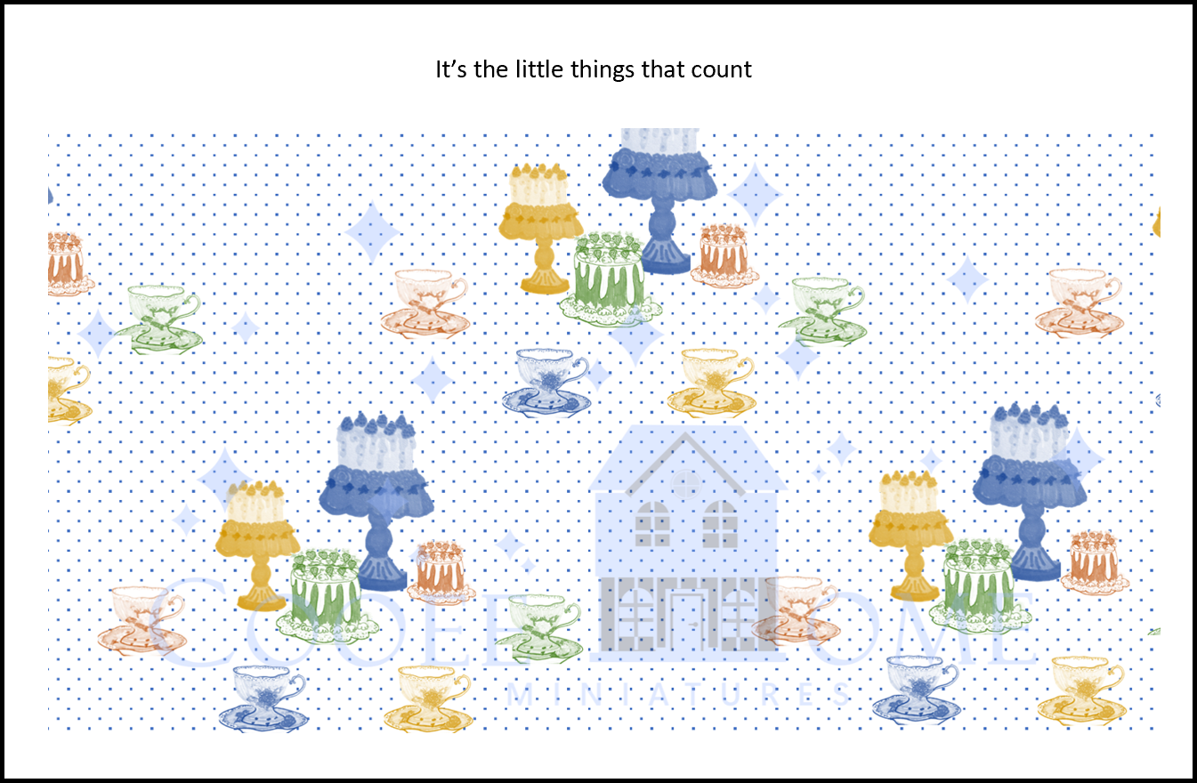 Dollhouse Wallpaper Teatime - shop the range of colours for instant download
