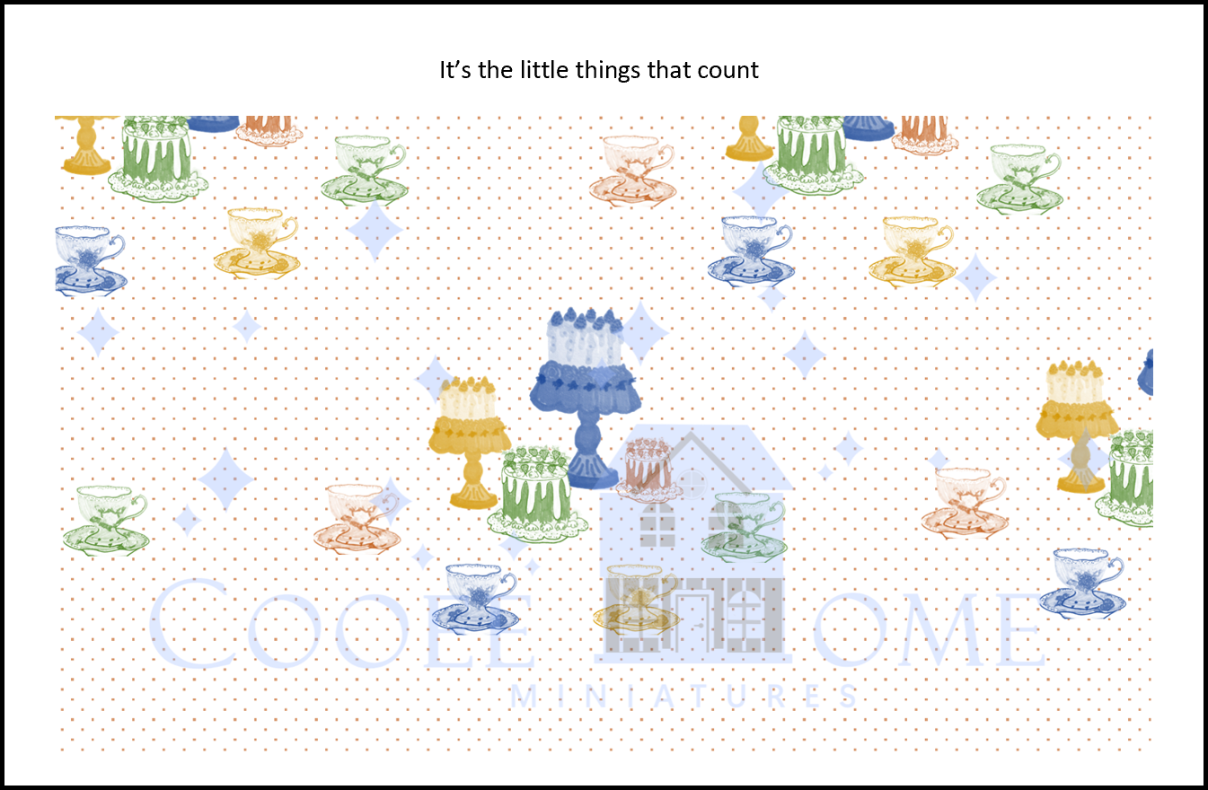 Dollhouse Wallpaper Teatime - shop the range of colours for instant download
